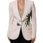 Dolce & Gabbana Beige Embroidered Single Breasted Jacket