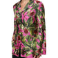 Dolce & Gabbana Hot Pink Fig Printed Silk Shirt Blouse Top