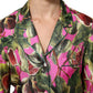 Dolce & Gabbana Hot Pink Fig Printed Silk Shirt Blouse Top