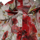 Dolce & Gabbana White Floral Tie-Neck Poppy Print Blouse Top