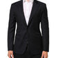 Dolce & Gabbana Black Wool NAPOLI 2 Button Men Suit Blazer
