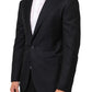Dolce & Gabbana Black Wool NAPOLI 2 Button Men Suit Blazer