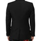 Dolce & Gabbana Black Wool MARTINI 2 Button Men Suit Blazer