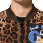 Dolce & Gabbana Brown Leopard Print "Sneak Peek" Patch Jacket