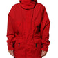 Dolce & Gabbana Red Nylon Hooded Men Full Zip Parka Jacket