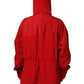 Dolce & Gabbana Red Nylon Hooded Men Full Zip Parka Jacket