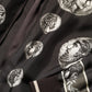 Dolce & Gabbana Black "Monete" Coin Print Silk Bomber Jacket