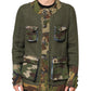 Dolce & Gabbana Brown Camouflage Linen Button Down Jacket