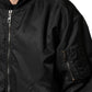 Dolce & Gabbana Black Nylon Hooded Full Zip Bomber Men Jacket