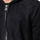 Dolce & Gabbana Black Leather Full Zip Hooded Blouson Jacket