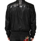 Dolce & Gabbana Black Leather Nylon FullZip Blouson Jacket