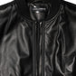 Dolce & Gabbana Black Leather Nylon FullZip Blouson Jacket