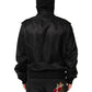 Dolce & Gabbana Black Cotton Hooded Full Zip Bomber Jacket