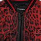 Dolce & Gabbana Red Leopard Print Full Zip Bomber Men Jacket