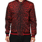 Dolce & Gabbana Red Leopard Print Full Zip Bomber Men Jacket