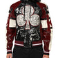 Dolce & Gabbana Multicolor Hooded Leather DG King Men Biker Jacket
