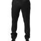Dolce & Gabbana Black Wool Mid Waist Dress Men Trouser Pants