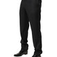 Dolce & Gabbana Black Wool Mid Waist Dress Men Trouser Pants