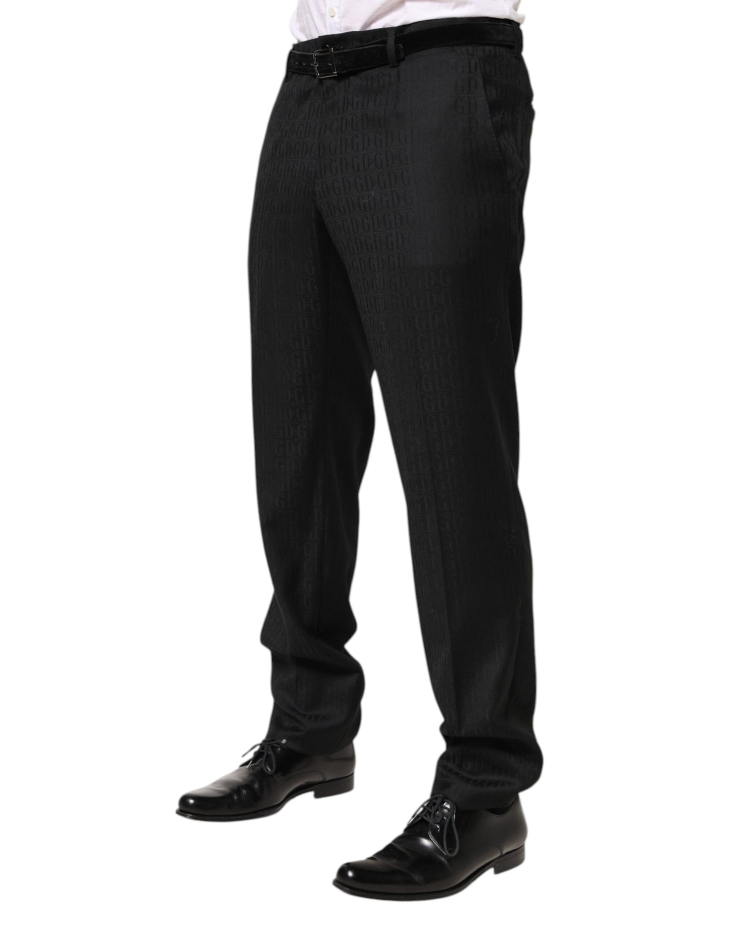 Dolce & Gabbana Black Wool Mid Waist Dress Men Trouser Pants