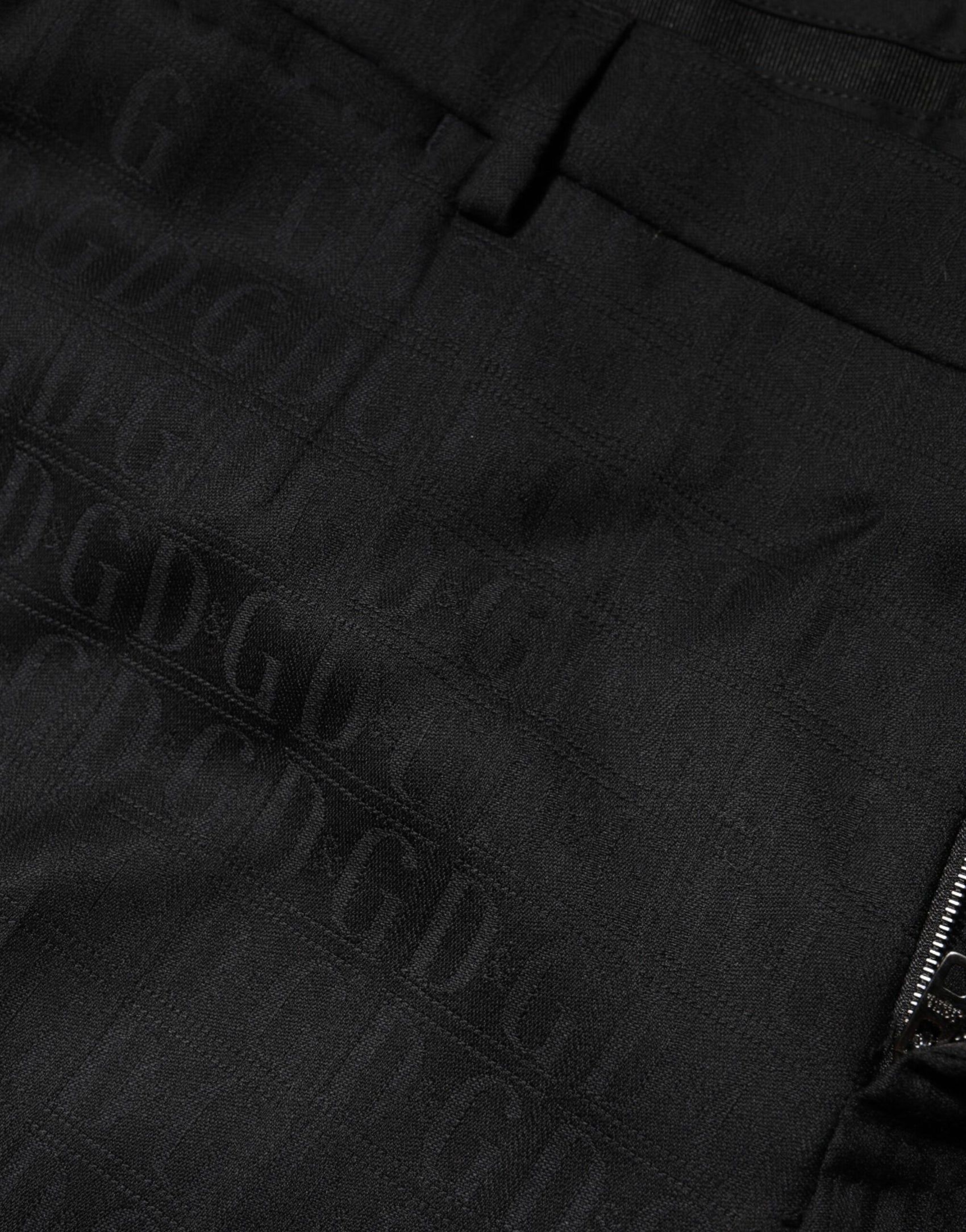 Dolce & Gabbana Black Wool Mid Waist Dress Men Trouser Pants