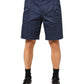 Dolce & Gabbana Blue Cotton Stretch Mid Waist Bermuda Shorts