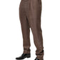 Brunello Cucinelli Brown Wool Mid Waist Dress Trouser Pants