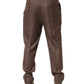 Brunello Cucinelli Brown Wool Mid Waist Dress Trouser Pants