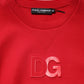 Dolce & Gabbana Red DG Logo Crew Neck Men Sweatshirt Sweater