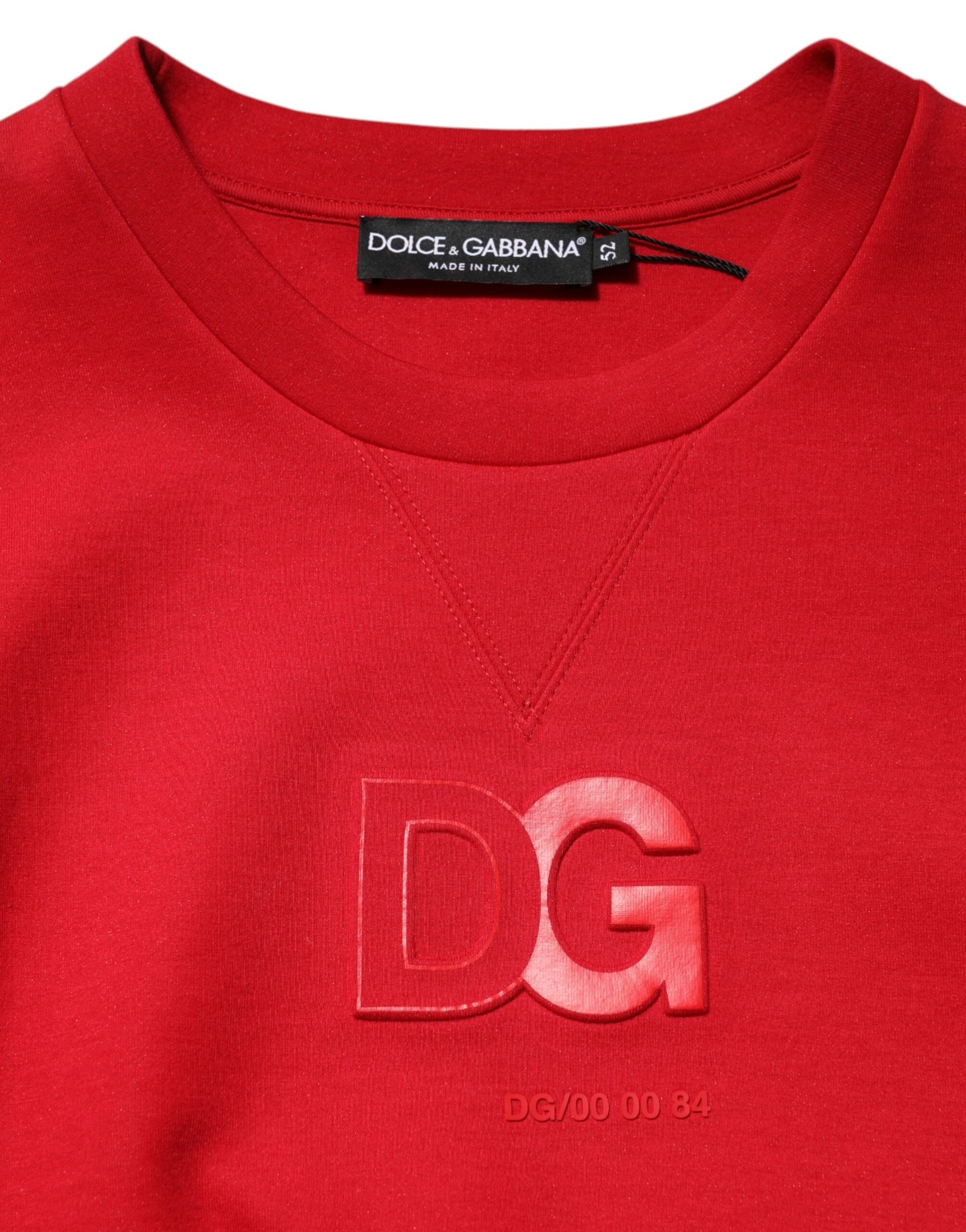 Dolce & Gabbana Red DG Logo Crew Neck Men Sweatshirt Sweater