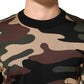 Dolce & Gabbana Multicolor Camouflage Crew Neck Men Pullover Sweater