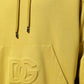 Dolce & Gabbana Yellow Logo Cotton Hooded Sweatshirt Sweater