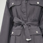 Patrizia Pepe Gray Cotton Jackets & Coat