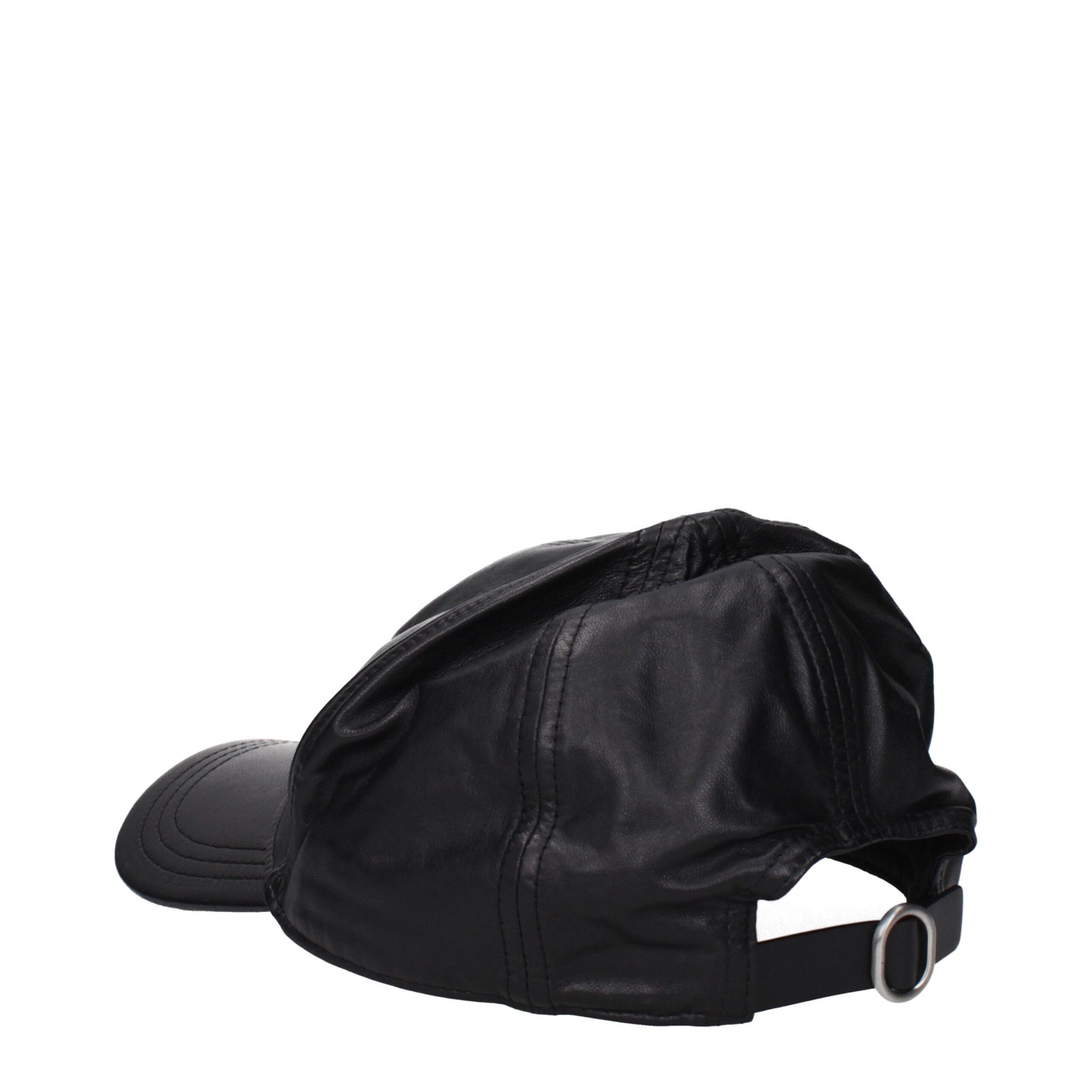 Jil Sander Black Leather Cap (Baseball Hat)