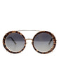 Dolce & Gabbana DG2198 Brown Leopard Print Gradient Round Sunglasses