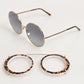 Dolce & Gabbana DG2198 Brown Leopard Print Gradient Round Sunglasses