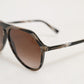 Dolce & Gabbana Brown Full Rim Acetate Pilot Eyewear Sunglasses
