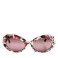 Dolce & Gabbana Floral Printed Acetate Oval Eyewear Sunglasses