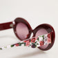 Dolce & Gabbana Floral Printed Acetate Oval Eyewear Sunglasses