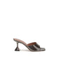 Amina Muaddi Brown Calf Leather Bos Taurus Stiletto Heel Sandals