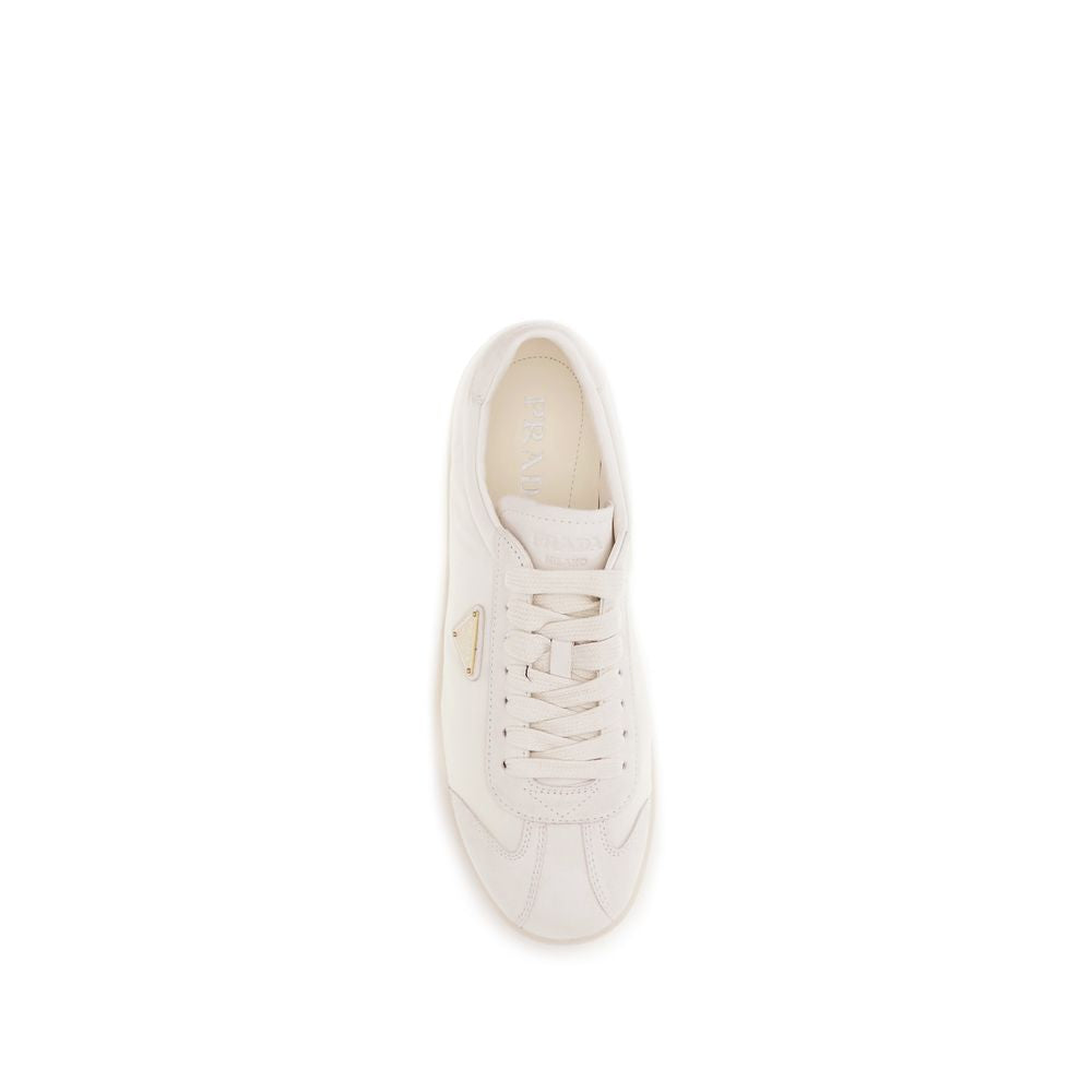 Prada Cream Polyamide Low Top Sneakers