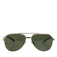Dolce & Gabbana DG2125 Silver Frame Aviator Shades Eyewear Sunglasses