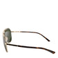 Dolce & Gabbana DG2125 Silver Frame Aviator Shades Eyewear Sunglasses