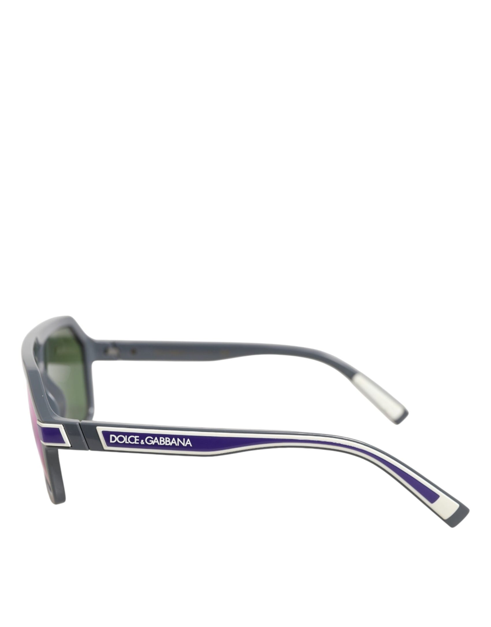 Dolce & Gabbana Blue Acetate Aviator Shades Eyewear Sunglasses