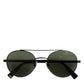 Dolce & Gabbana Matte Black Steel Frame Gray Lens Sunglasses