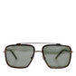 Dolce & Gabbana Silver Metal Frame Polarized Navigator Sunglasses