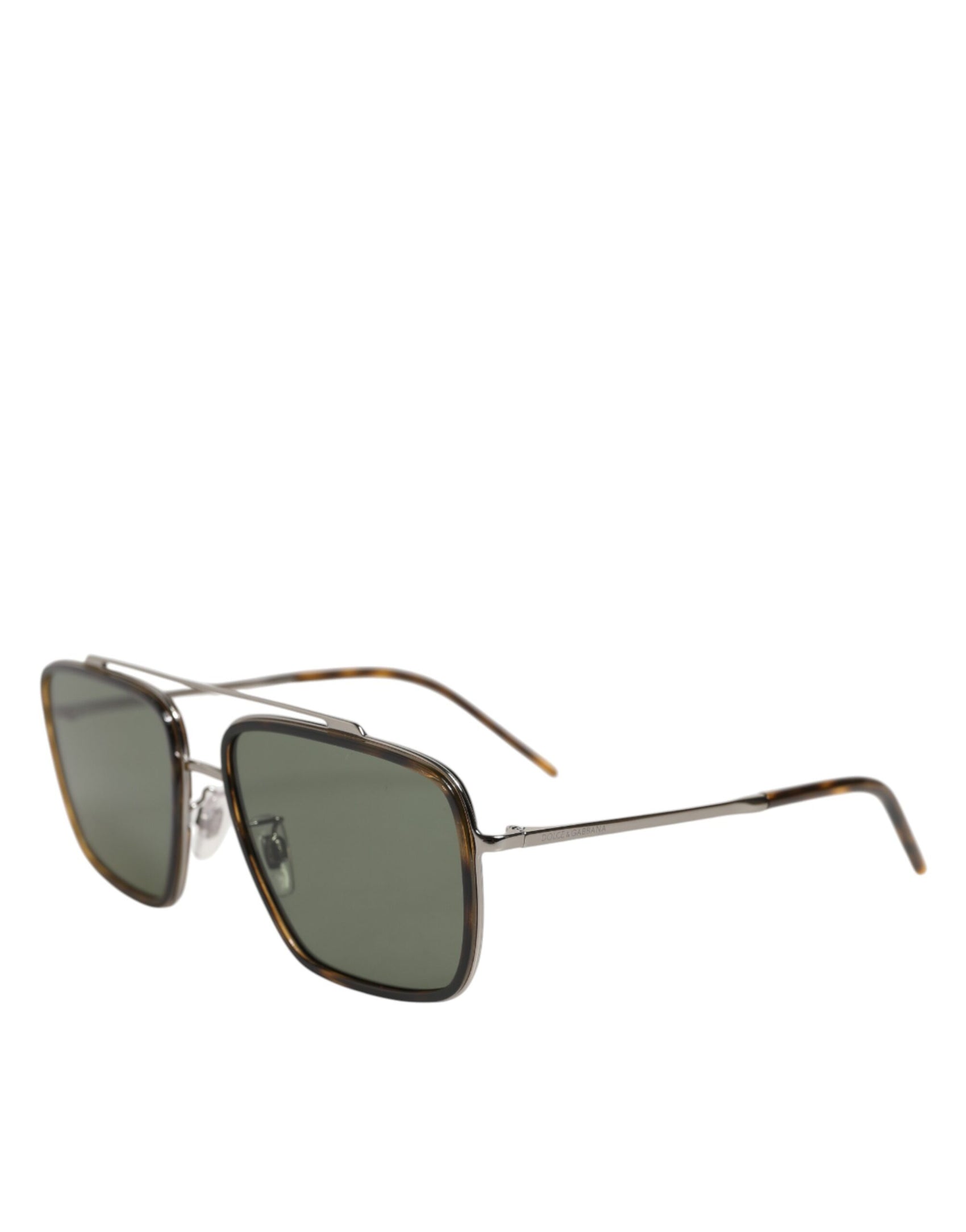 Dolce & Gabbana Silver Metal Frame Polarized Navigator Sunglasses