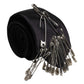 Dolce & Gabbana Black Safety Pins Silk Adjustable Necktie Accessory Tie