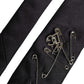 Dolce & Gabbana Black Safety Pins Silk Adjustable Necktie Accessory Tie