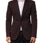 Dolce & Gabbana Maroon Cotton 2 Buttons Suit Jacket Blazer