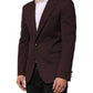 Dolce & Gabbana Maroon Cotton 2 Buttons Suit Jacket Blazer